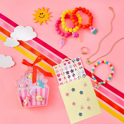 Mini Yellow Goodie Bags 4.7x5.9x2.3 Inch 25Pcs For Party Favor, Gift | Scalloped Edge, Extra Small Size, 120GSM Kraft Paper, Recycled Gift Bags With Handles For Candy, Treat, Halloween, Christmas
