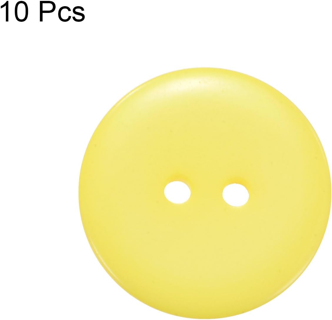10pcs Sewing Button 1"(25mm) 2 Holes Resin Round Craft Replacement Buttons for Clothing DIY Crafts Decoration, Yellow