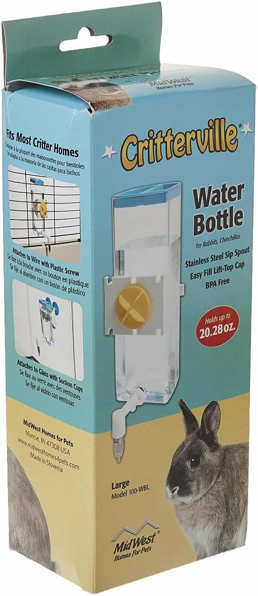 Large Animal Water Bottle | Ideal for Hamsters, Mice, Guinea Pigs & Rabbits, Large
