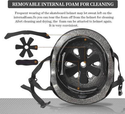 Skateboard Helmet Impact Resistance Ventilation for Youth & Adults