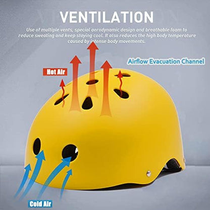 Skateboard Helmet Impact Resistance Ventilation for Youth & Adults