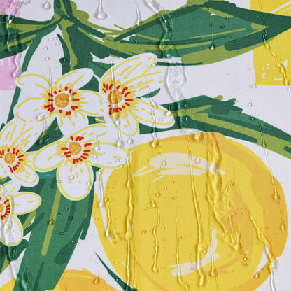 Cute Lemon Fruit Fabric Shower Curtain Summer Aesthetic Summer Beach Themed Bathroom Decoration, Yellow and Green Checkerboard Cute Floral Botanical Coastal Shower Curtains Set with Hooks