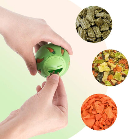 Treat Ball, Snack Ball for Small Animals (Small, Yellow & Green)