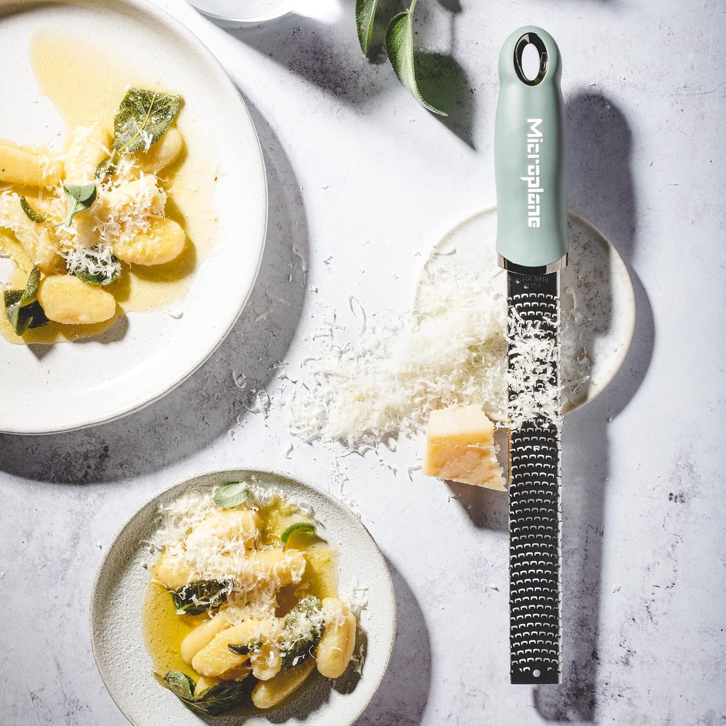 Premium Classic Zester - Eucalyptus Green | Lemon Zester tool, Hard Cheese & Vegetable Grater | For Citrus, Parmesan Cheese, Garlic, Ginger, Nutmeg | Fine Stainless Steel Blade, Made in USA