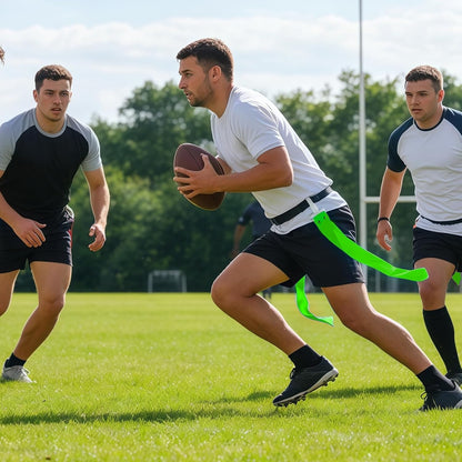 Flag Football Belts, 14 Player Adjustable Flag Football Set with 28 Flags for Youths Adults - Fits Up to 22-46" Waist