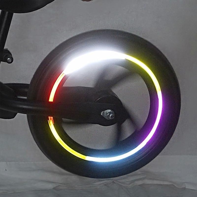 Waterproof Glow in The Dark Reflective Neon Stickers Rim Tape for Vehicle Bicycle Skateboard Decor Night Visibility Glow in The Dark Tape (Yellow)