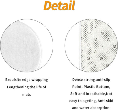 Yellow Lemon Printed Anti-Slip Bathroom Rugs Set - 3-Piece Contour, Oval & Rectangular Mats for Toilet, Vanity & Restrooms