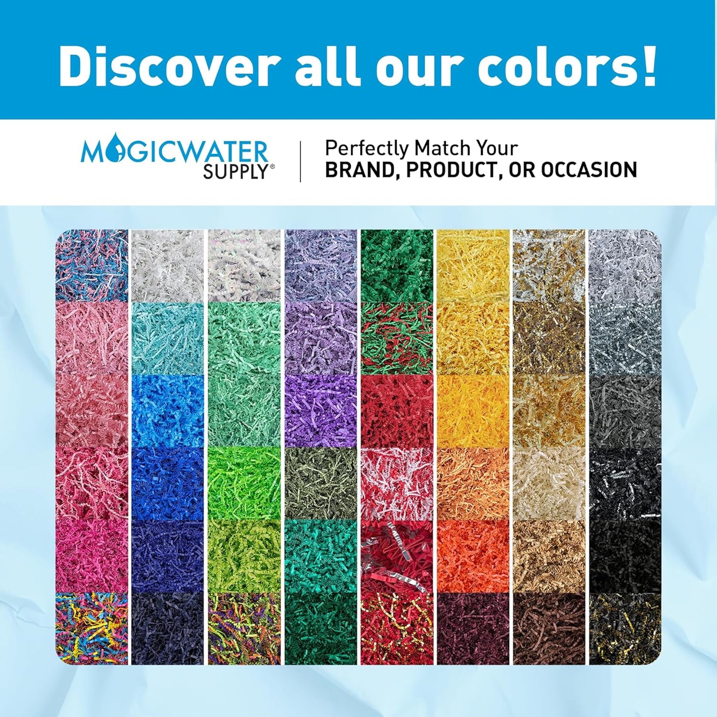 MagicWater Crinkle Cut Paper Gift Basket Filler - 2 LB - Yellow | Shredded Paper Filler, Basket Filler, Gift Boxes, Bridesmaid Gifts, Halloween Stuffers & More – Ideal for All Occasion