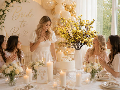 6 Bundles Artificial Light Yellow Baby’s Breath Flowers | 18.5 Inch Silk Gypsophila European Style Modern Home Decor Centerpiece Neutral Wedding Flower Arrangements