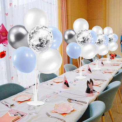 4Set Yellow and White Balloon Stand Table Centerpiece Party Decor | Sunflower Daisy Bee Birthday Baby Shower Bridal Shower Engagement Wedding Spring Summer Backyard Party Decorations