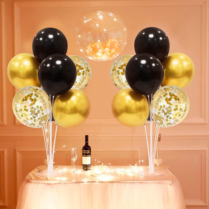 4Set Yellow and White Balloon Stand Table Centerpiece Party Decor | Sunflower Daisy Bee Birthday Baby Shower Bridal Shower Engagement Wedding Spring Summer Backyard Party Decorations