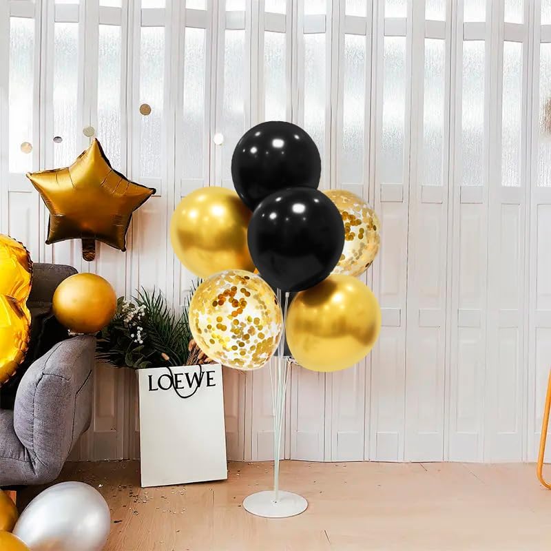 4Set Yellow and White Balloon Stand Table Centerpiece Party Decor | Sunflower Daisy Bee Birthday Baby Shower Bridal Shower Engagement Wedding Spring Summer Backyard Party Decorations