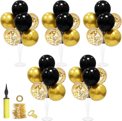 4Set Yellow and White Balloon Stand Table Centerpiece Party Decor | Sunflower Daisy Bee Birthday Baby Shower Bridal Shower Engagement Wedding Spring Summer Backyard Party Decorations