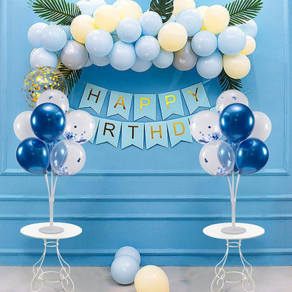 4Set Yellow and White Balloon Stand Table Centerpiece Party Decor | Sunflower Daisy Bee Birthday Baby Shower Bridal Shower Engagement Wedding Spring Summer Backyard Party Decorations