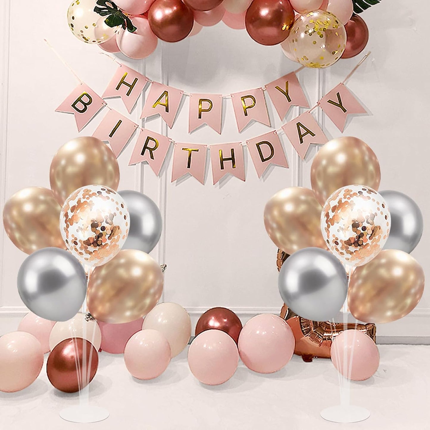 4Set Yellow and White Balloon Stand Table Centerpiece Party Decor | Sunflower Daisy Bee Birthday Baby Shower Bridal Shower Engagement Wedding Spring Summer Backyard Party Decorations