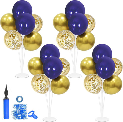 4Set Yellow and White Balloon Stand Table Centerpiece Party Decor | Sunflower Daisy Bee Birthday Baby Shower Bridal Shower Engagement Wedding Spring Summer Backyard Party Decorations