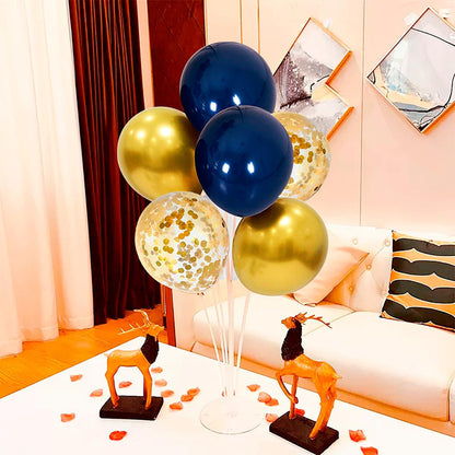 4Set Yellow and White Balloon Stand Table Centerpiece Party Decor | Sunflower Daisy Bee Birthday Baby Shower Bridal Shower Engagement Wedding Spring Summer Backyard Party Decorations