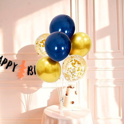 4Set Yellow and White Balloon Stand Table Centerpiece Party Decor | Sunflower Daisy Bee Birthday Baby Shower Bridal Shower Engagement Wedding Spring Summer Backyard Party Decorations