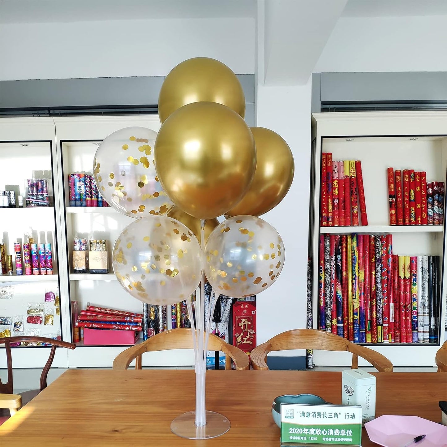 4Set Yellow and White Balloon Stand Table Centerpiece Party Decor | Sunflower Daisy Bee Birthday Baby Shower Bridal Shower Engagement Wedding Spring Summer Backyard Party Decorations