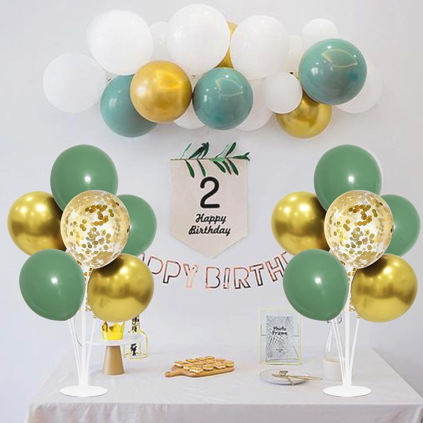 4Set Yellow and White Balloon Stand Table Centerpiece Party Decor | Sunflower Daisy Bee Birthday Baby Shower Bridal Shower Engagement Wedding Spring Summer Backyard Party Decorations