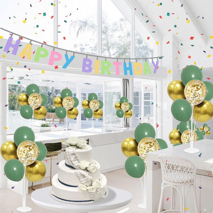 4Set Yellow and White Balloon Stand Table Centerpiece Party Decor | Sunflower Daisy Bee Birthday Baby Shower Bridal Shower Engagement Wedding Spring Summer Backyard Party Decorations