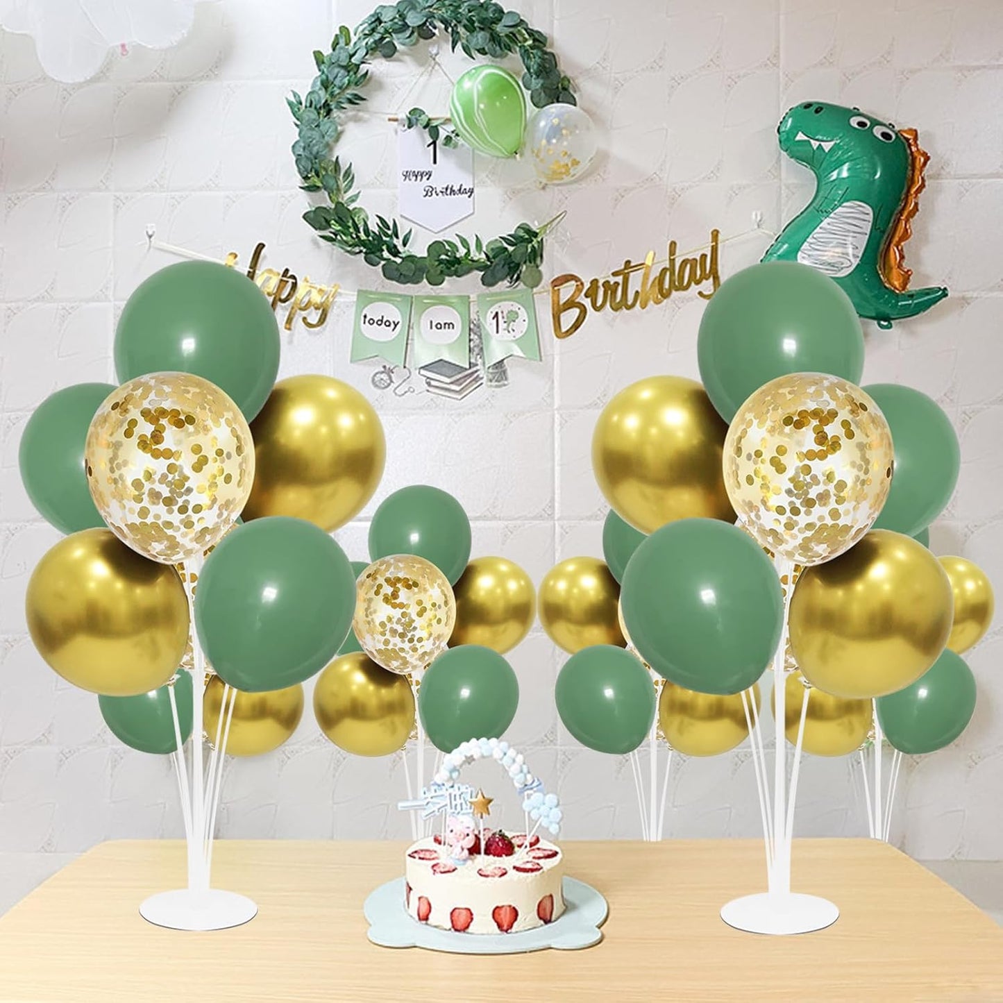 4Set Yellow and White Balloon Stand Table Centerpiece Party Decor | Sunflower Daisy Bee Birthday Baby Shower Bridal Shower Engagement Wedding Spring Summer Backyard Party Decorations