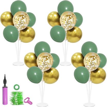 4Set Yellow and White Balloon Stand Table Centerpiece Party Decor | Sunflower Daisy Bee Birthday Baby Shower Bridal Shower Engagement Wedding Spring Summer Backyard Party Decorations