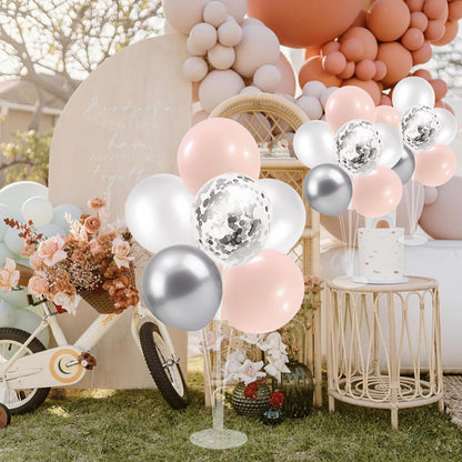 4Set Yellow and White Balloon Stand Table Centerpiece Party Decor | Sunflower Daisy Bee Birthday Baby Shower Bridal Shower Engagement Wedding Spring Summer Backyard Party Decorations