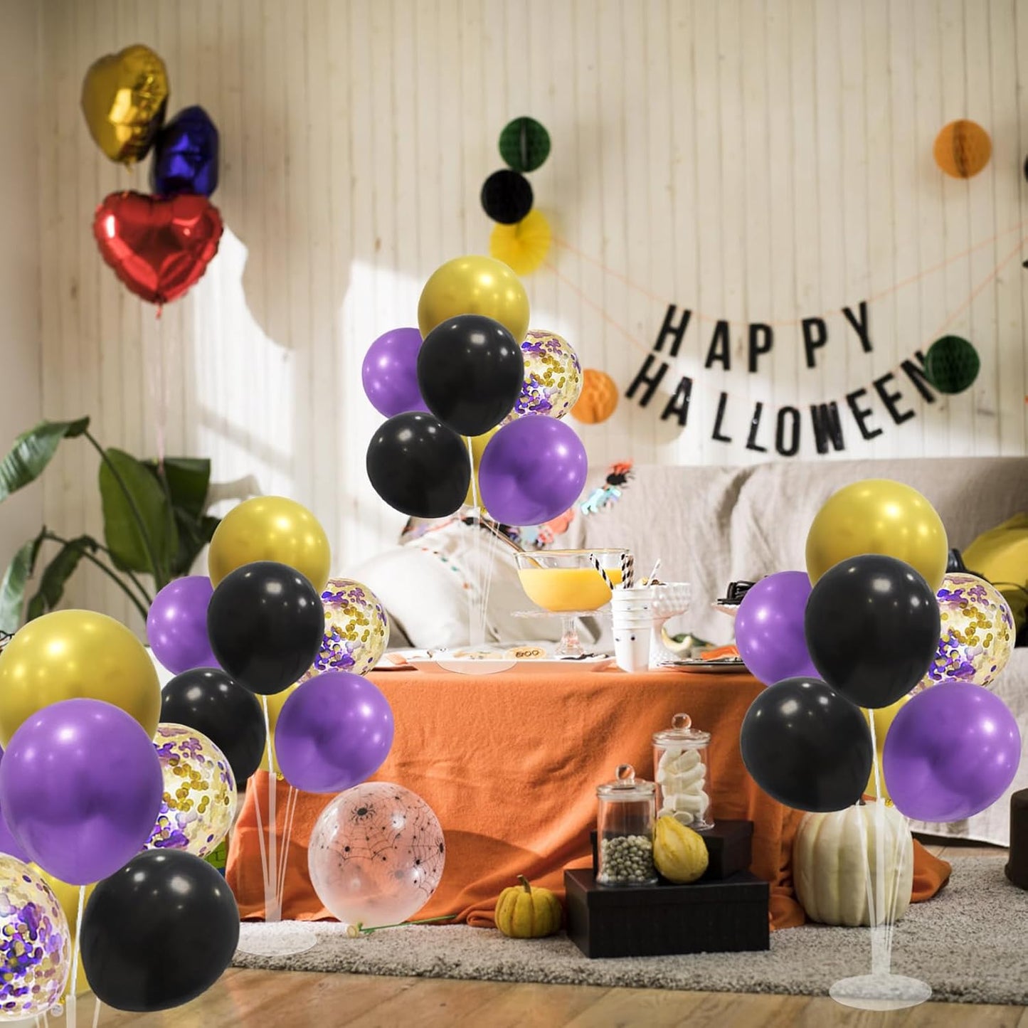 4Set Yellow and White Balloon Stand Table Centerpiece Party Decor | Sunflower Daisy Bee Birthday Baby Shower Bridal Shower Engagement Wedding Spring Summer Backyard Party Decorations