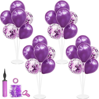 4Set Yellow and White Balloon Stand Table Centerpiece Party Decor | Sunflower Daisy Bee Birthday Baby Shower Bridal Shower Engagement Wedding Spring Summer Backyard Party Decorations
