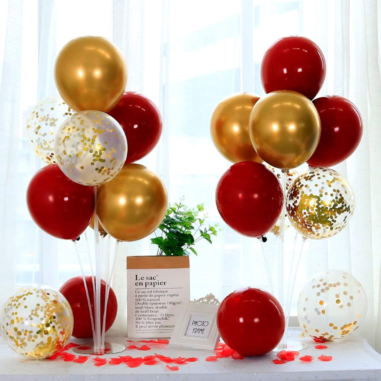4Set Yellow and White Balloon Stand Table Centerpiece Party Decor | Sunflower Daisy Bee Birthday Baby Shower Bridal Shower Engagement Wedding Spring Summer Backyard Party Decorations