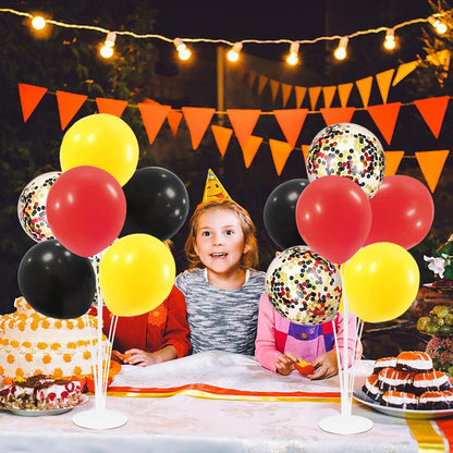 4Set Yellow and White Balloon Stand Table Centerpiece Party Decor | Sunflower Daisy Bee Birthday Baby Shower Bridal Shower Engagement Wedding Spring Summer Backyard Party Decorations