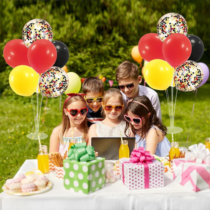 4Set Yellow and White Balloon Stand Table Centerpiece Party Decor | Sunflower Daisy Bee Birthday Baby Shower Bridal Shower Engagement Wedding Spring Summer Backyard Party Decorations
