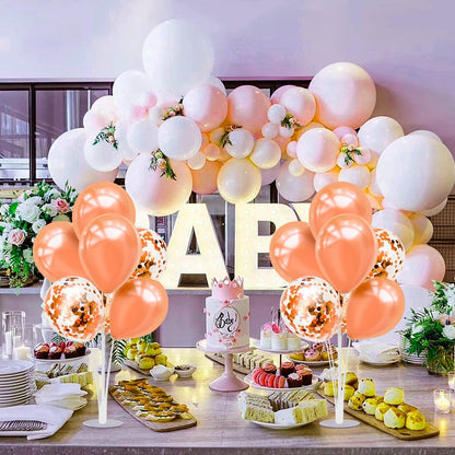 4Set Yellow and White Balloon Stand Table Centerpiece Party Decor | Sunflower Daisy Bee Birthday Baby Shower Bridal Shower Engagement Wedding Spring Summer Backyard Party Decorations