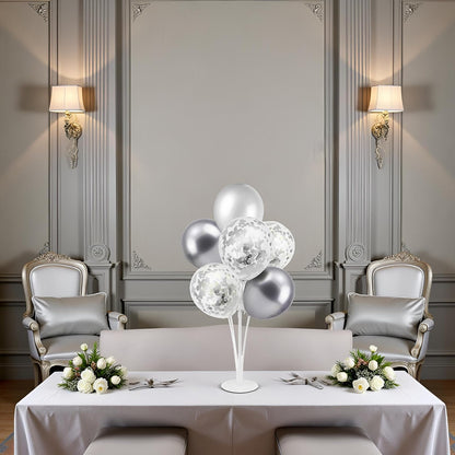 4Set Yellow and White Balloon Stand Table Centerpiece Party Decor | Sunflower Daisy Bee Birthday Baby Shower Bridal Shower Engagement Wedding Spring Summer Backyard Party Decorations