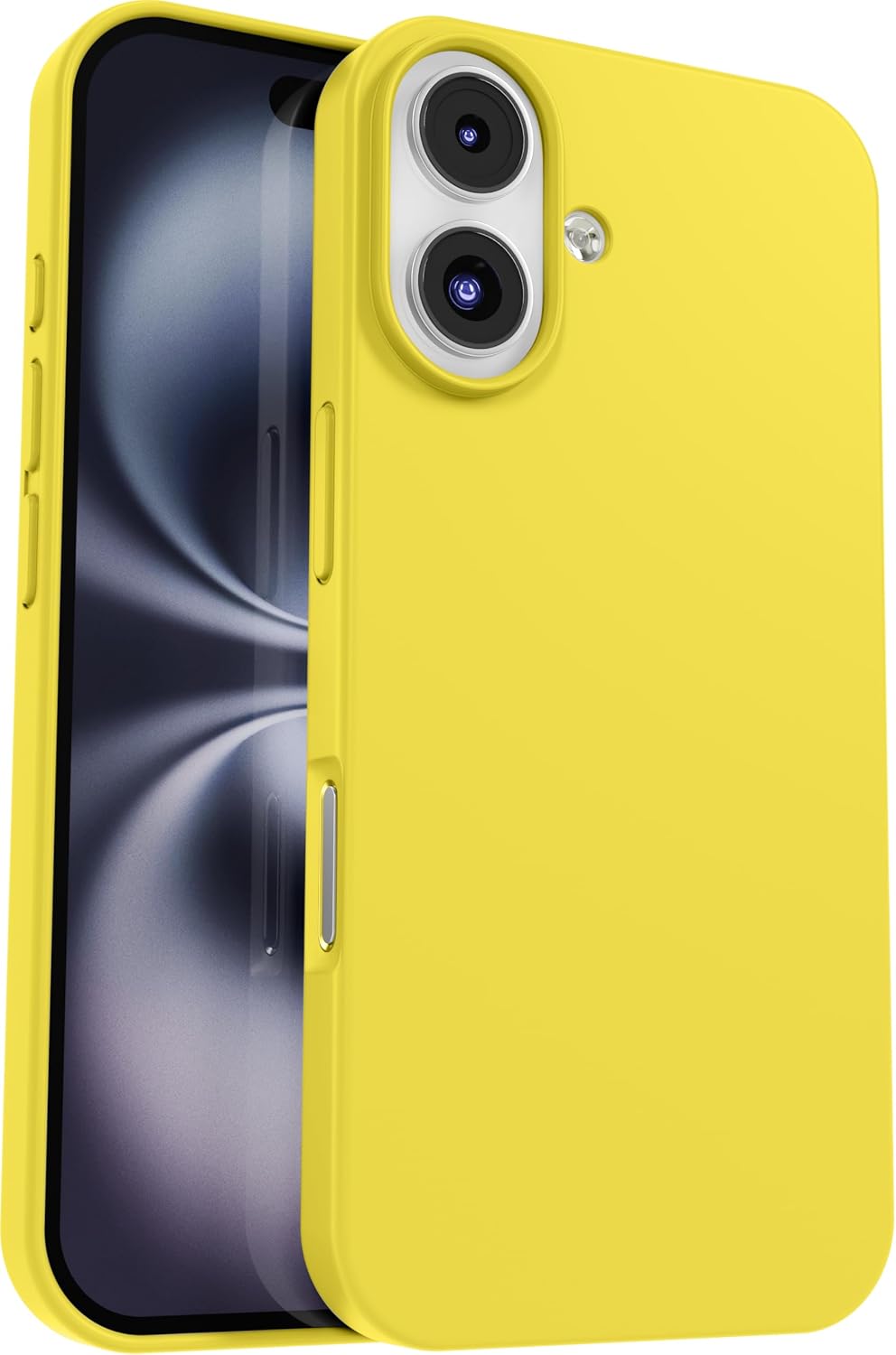 Compatible with iPhone 16 Plus Case Yellow Lemon, Silicone Phone Case Cover Slim Protective Thin, Soft Neutral Premium Gel Anti Scratch Citron Butter [Shockproof] 6.7 inch 16Plus - Yellow