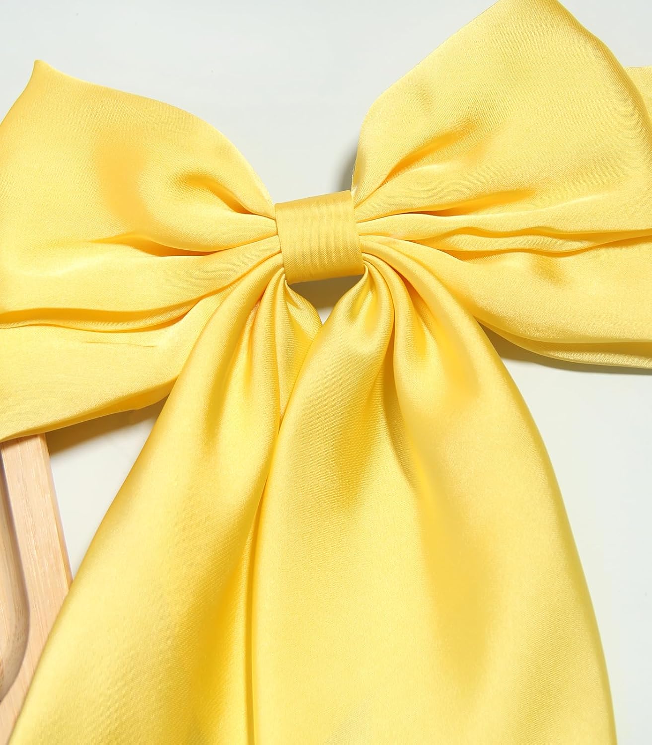 Hair Bows for Women,Yellow Bow Hair Clips for Girl Hair Bows Barrette Metal Clips Long Ribbon Hairpin Party Bows for Hair Ponytail Hair Styling Accessories 2pack