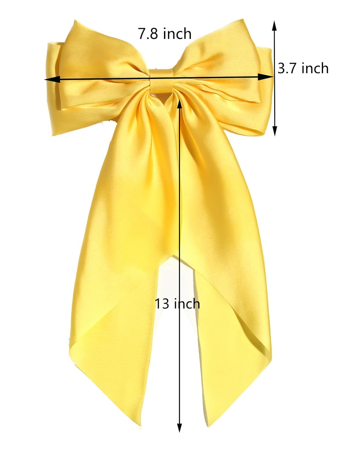 Hair Bows for Women,Yellow Bow Hair Clips for Girl Hair Bows Barrette Metal Clips Long Ribbon Hairpin Party Bows for Hair Ponytail Hair Styling Accessories 2pack