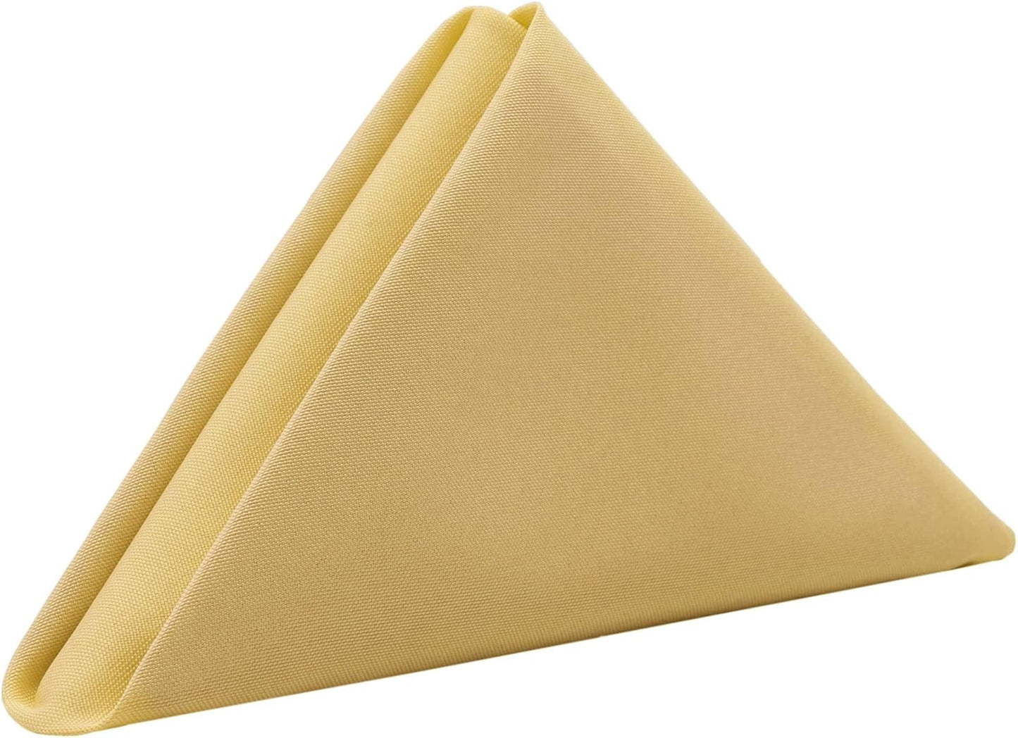 Cloth Polyester Napkins, 20 x 20 Inch, Washable Dinner Fabric Linen Napkins with Hemmed Edges for Restaurant, Wedding and Holiday Pack of 10 (Pastel Yellow)