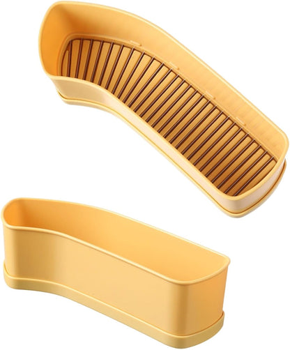 Yellow Banana Slicer Fruit Cutter for kitchen Tool, Strawberry & Egg Slicer, Extra Large Banana Cutter Gift for Cucumber, Luncheon meat, Hot Dogs, Melons and Fruits Slicer kitchen Gadget 1-Pack