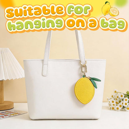 Cute Fruit Coin Purse Keychain, Mini Leather Bag Charms, Handbag, Backpack Kawaii Strawberry Lemon Charms Accessories Gift for Girls Women