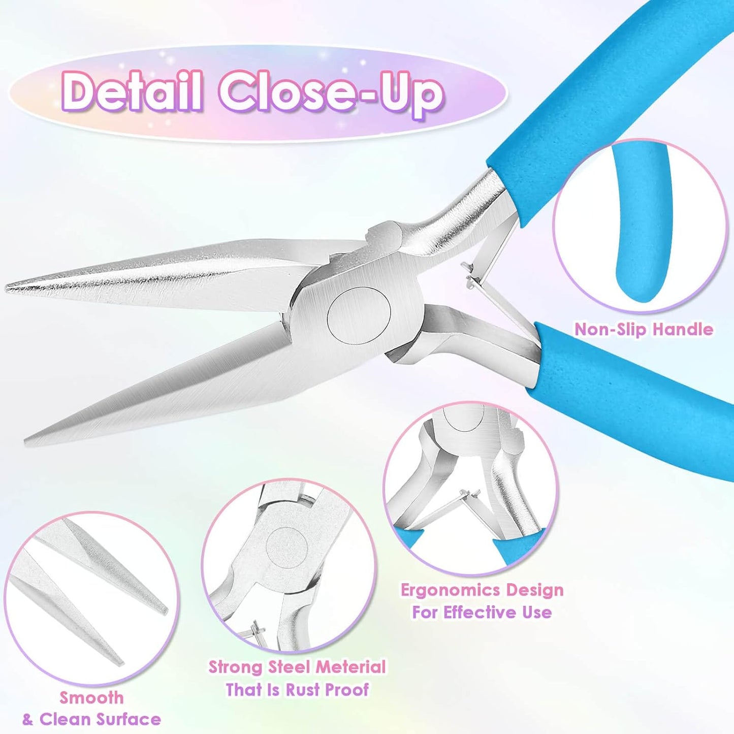 3pcs Jewelry Making Plier Tools with Needle/Chain/Round Nose Pliers and Wire Cutter for Jewelry Repair, Wire Wrapping, Crafts, Jewelry Making Supplies