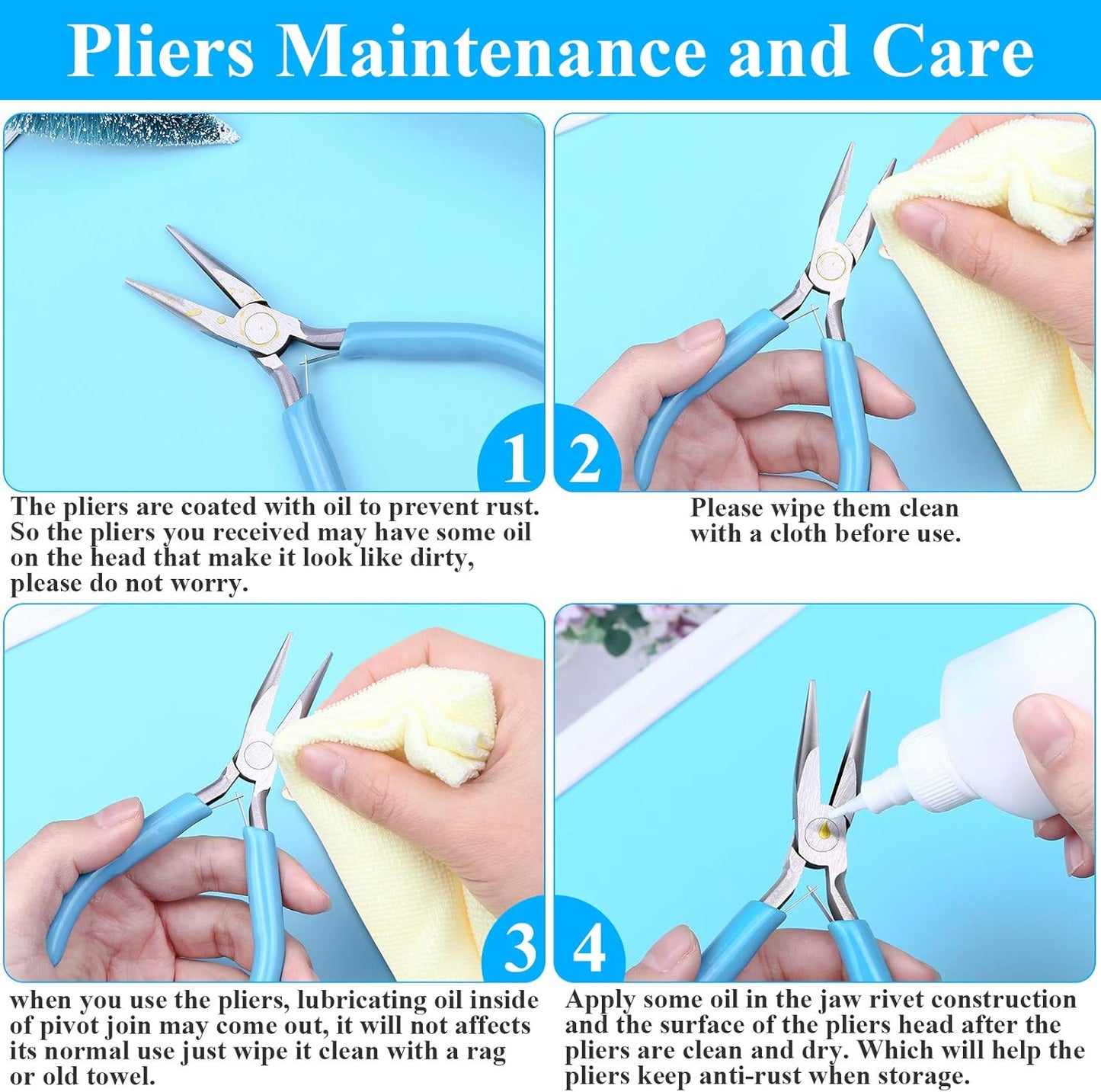 3pcs Jewelry Making Plier Tools with Needle/Chain/Round Nose Pliers and Wire Cutter for Jewelry Repair, Wire Wrapping, Crafts, Jewelry Making Supplies