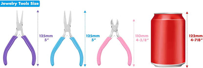 3pcs Jewelry Making Plier Tools with Needle/Chain/Round Nose Pliers and Wire Cutter for Jewelry Repair, Wire Wrapping, Crafts, Jewelry Making Supplies