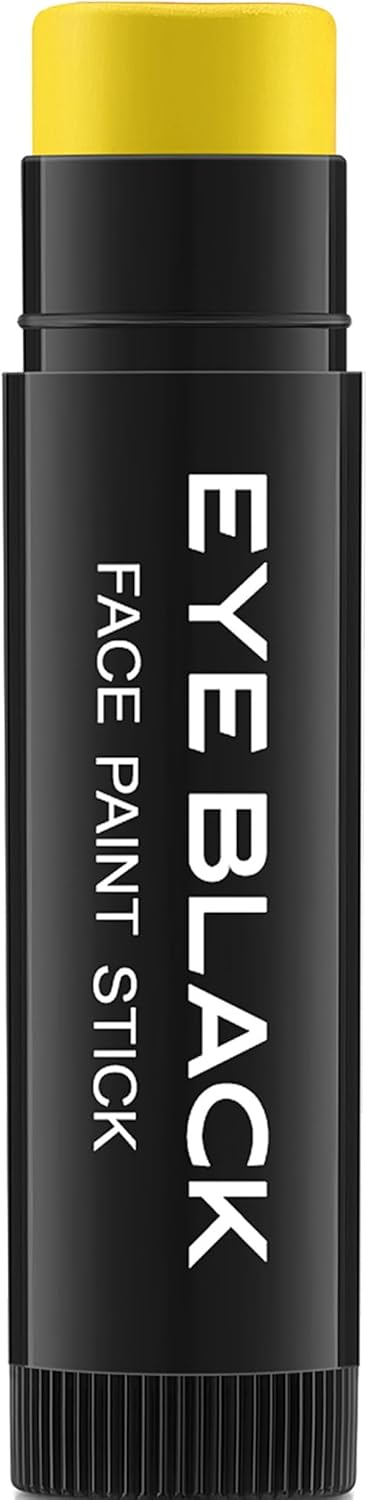 Yellow Eye Black Stick for Baseball Football Softball Lacrosse, Anti-Glare Under Eye Grease Stick for Athletes Sports Training, Sports Eye Black (Yellow)