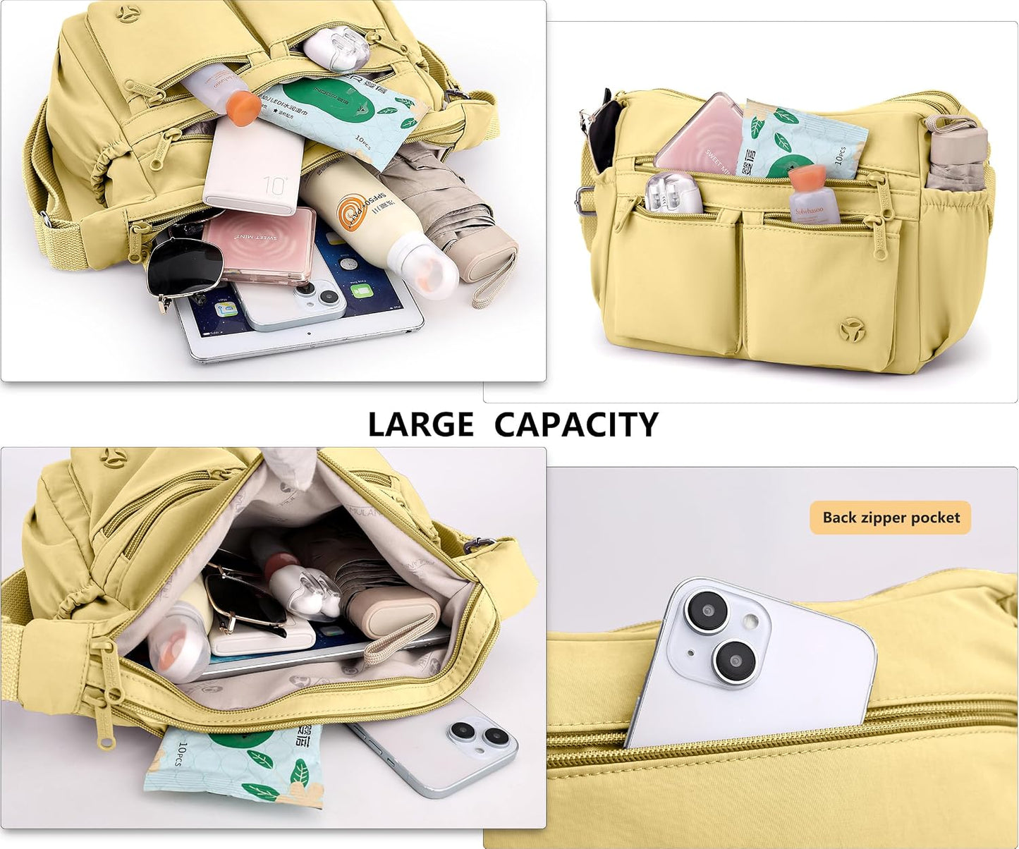 Women Shoulder Handbag Roomy Multiple Pockets Bag Ladies Crossbody Purse Fashion Trendy Pocketbooks
