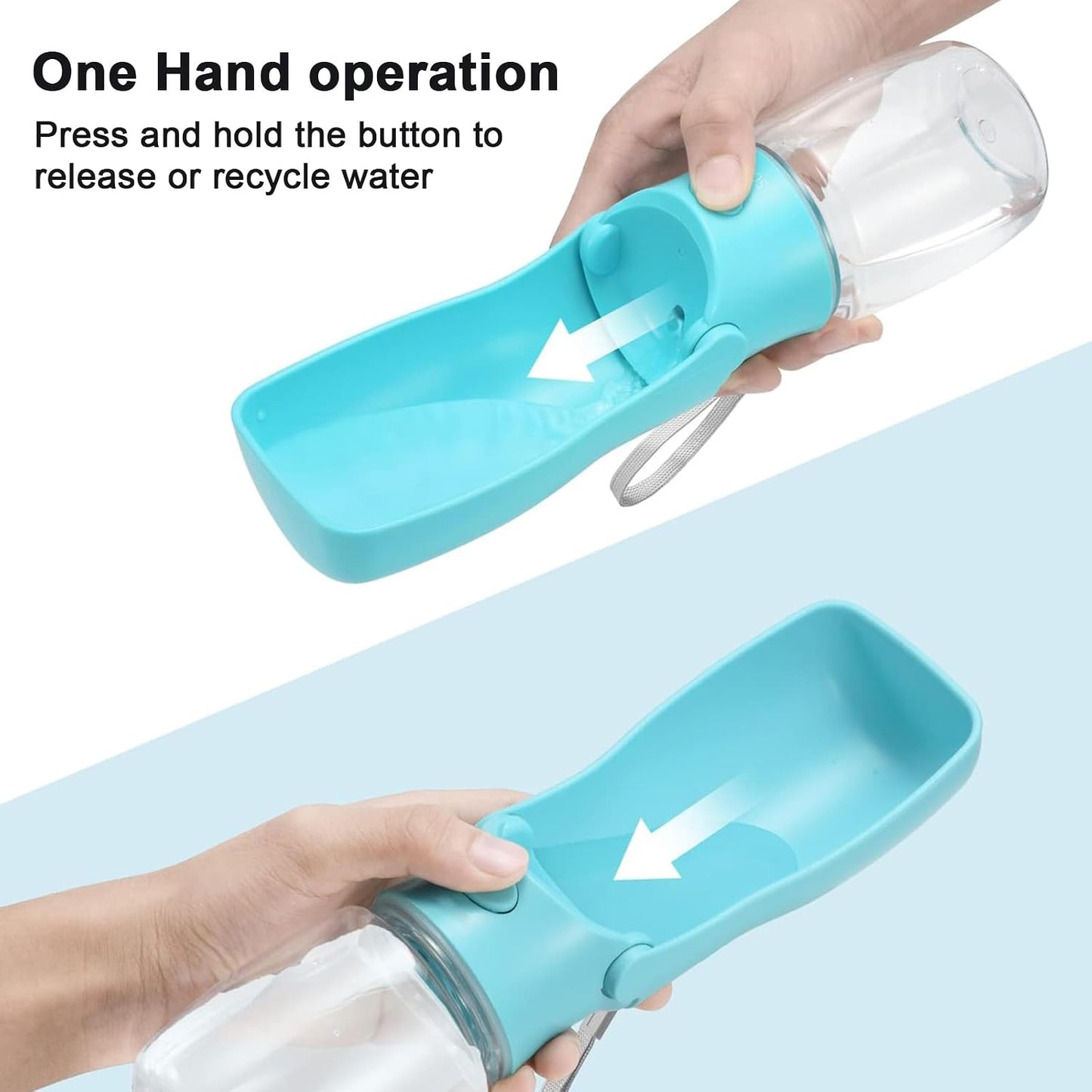 Portable Dog Water Bottle Dispenser [Leak Proof & Foldable] Dog Travel Water Bottle Bowl Accessories for Puppy Small Medium Large Dogs Pet Water Bottles for Dogs Walking Outdoor Hiking 19OZ