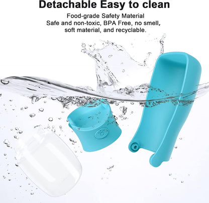 Portable Dog Water Bottle Dispenser [Leak Proof & Foldable] Dog Travel Water Bottle Bowl Accessories for Puppy Small Medium Large Dogs Pet Water Bottles for Dogs Walking Outdoor Hiking 19OZ