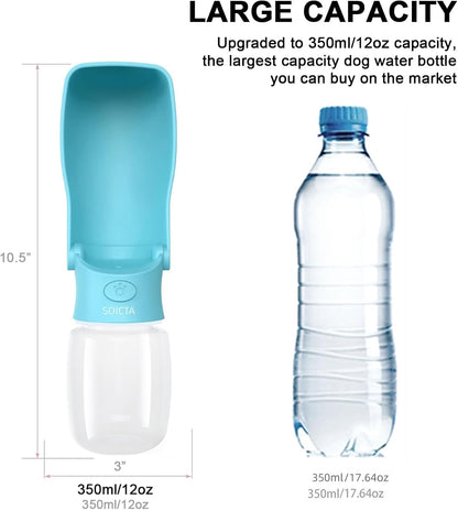 Portable Dog Water Bottle Dispenser [Leak Proof & Foldable] Dog Travel Water Bottle Bowl Accessories for Puppy Small Medium Large Dogs Pet Water Bottles for Dogs Walking Outdoor Hiking 19OZ