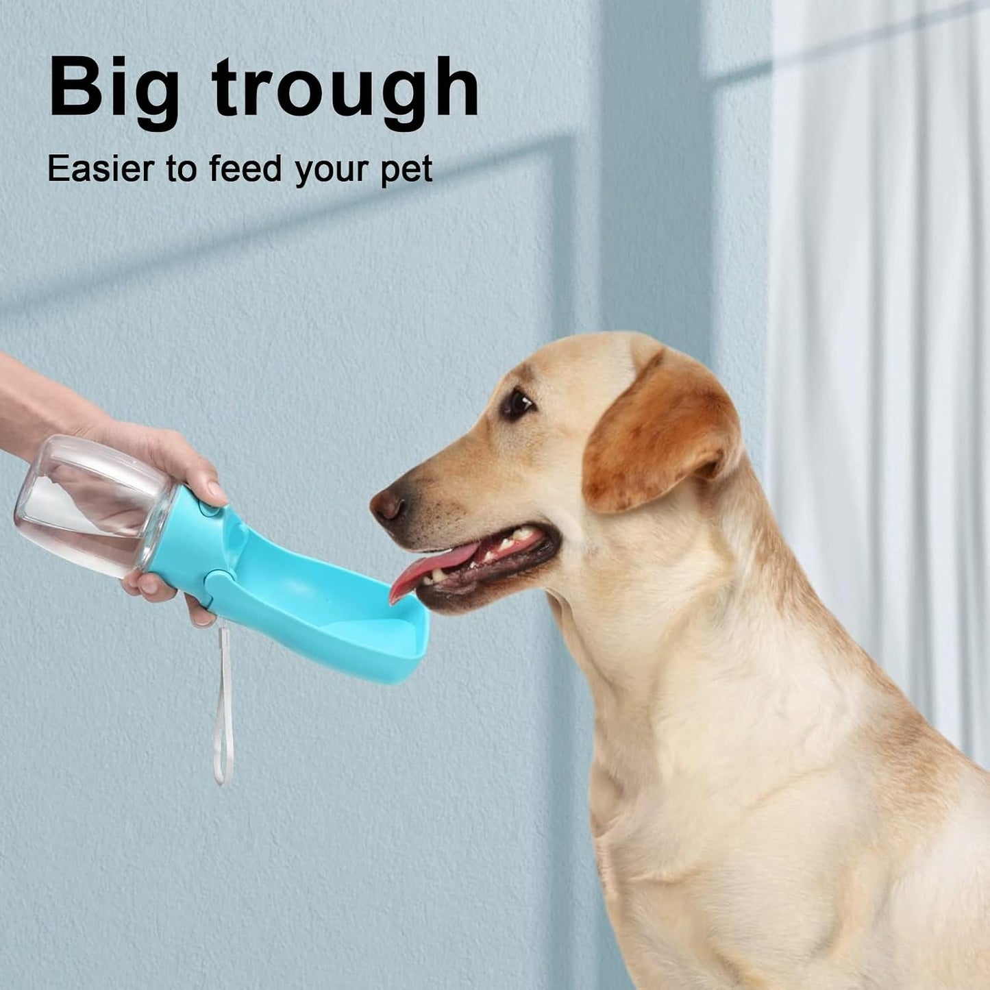 Portable Dog Water Bottle Dispenser [Leak Proof & Foldable] Dog Travel Water Bottle Bowl Accessories for Puppy Small Medium Large Dogs Pet Water Bottles for Dogs Walking Outdoor Hiking 19OZ